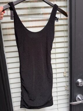 Black Glitter Scoop-Neck Bodycon Mini Dress